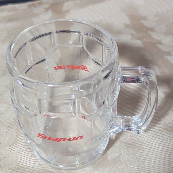 Snap-On Tools Hex Pattern Acrylic Beer Mug Cup Red vtg Logo 24oz. USA NICE - Picture 8 of 14